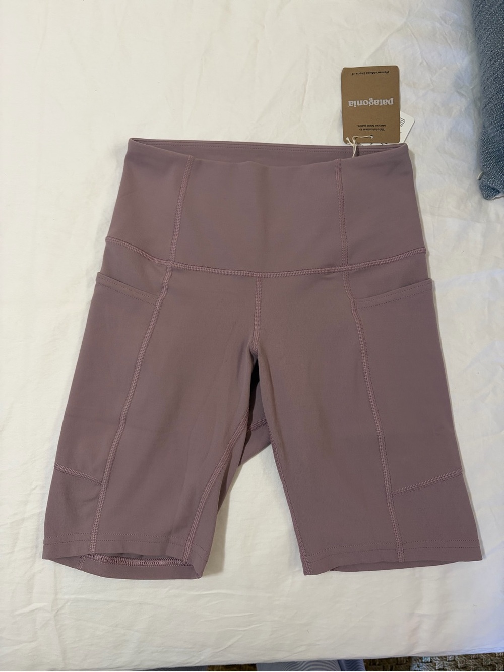 Patagonia Women's Mauve High-Rise Bike Shorts with Side Pockets